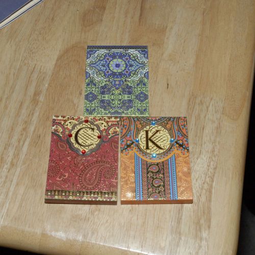 LOT 4 DECORATIVE NOTE PADS C K INITIAL 2 1/2 X 3 1/2 NEW $3.95 EACH