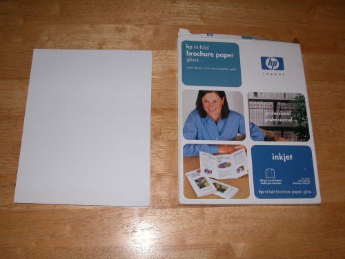 Hp c7020a, tri-fold brochure paper, gloss for color inkjet printers, 62 sheets for sale
