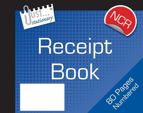 NCR Carbonless Receipt Book Numbered Cash Duplicate Half Size 1 - 80 Pages Pad