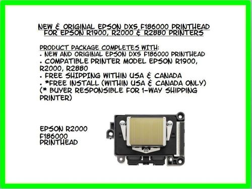 NEW &amp; ORIGINAL EPSON DX5 F186000 SOLVENT PRINTHEAD FOR EPSON R1900,R2000 &amp; R2880