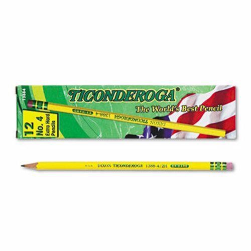 Ticonderoga Woodcase Pencil, 2H #4, Yellow Barrel, Dozen (DIX13884)