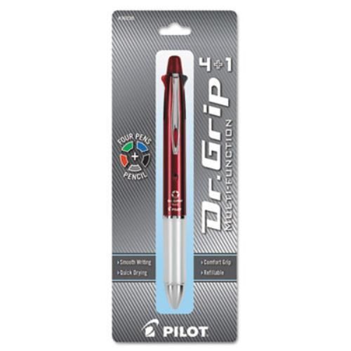 Pilot 36226 dr. grip 4 + 1 multi-function pen/pencil, 4 assorted inks, burgundy for sale