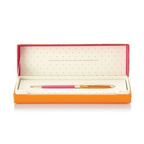 Kate Spade New York Designer Office Collection Ballpoint Pen &#039;Orange and Pink&#039;