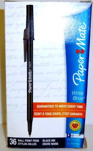 Paper Mate Write Bross Ball Point Pens, Fine Point (0.8mm), Black 36-Pack