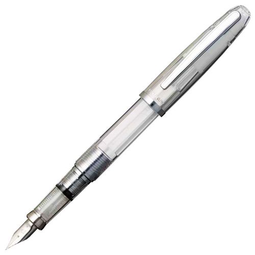 Platinum Cool Fountain Pen, Crystal Clear Barrel, Fine Point, Black Ink