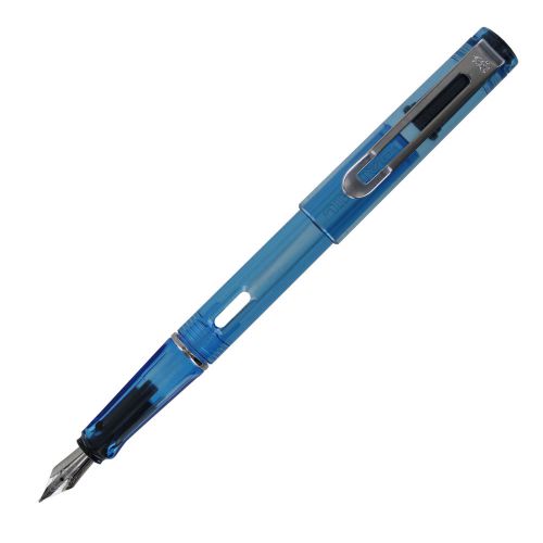 JinHao 599A Demonstrator Plastic Fountain Pen, Medium Nib - Translucent Blue