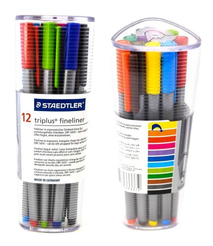 Staedtler Triplus Fineliner 0.3mm Pens 12 Colors Set