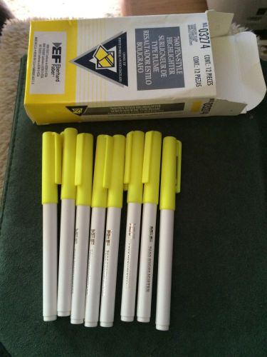 8 Yellow Pen-Style Highlighters Eberhard Faber New