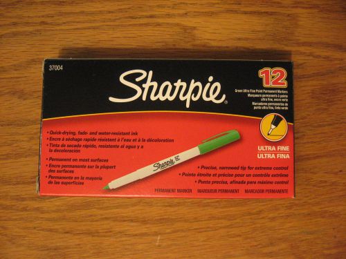 Sharpie Ultra Fine Point Perm Marker, Green (SHP 37004) - 12 Pack