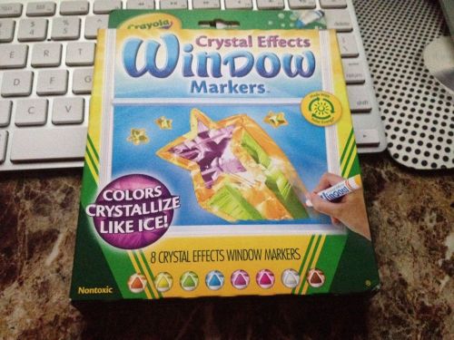 Crayola Crystal Effects Window Markers 8 Washable Pens *NEW*