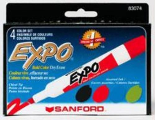 Sanford Expo Dry Erase Marker Broad Tip 4 Color Set