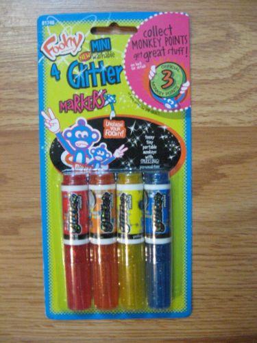 Foohy Mini Washable Glitter Markers 4 per pack-*NWT* Great Stocking Stuffer