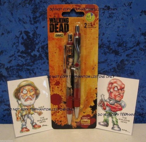 The Walking Dead Gel Pen Set InkWorks Rick Dale T-Dog Sketch Art Cards Pens AMC