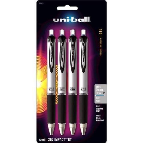 uni-ball signo Impact RT Retractable Gel Pens, 4 Blue Ink Pens(66903PP) New