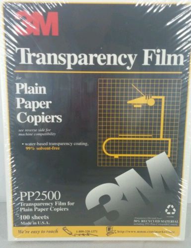 3M PP2500 Transparency Film For Copiers 100 Sheets 8 1/2&#034; x 11&#034;