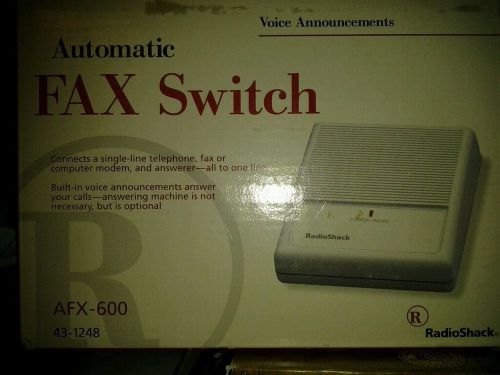 RadioShack AFX-600 Automatic Fax Switch w/Voice Announcement