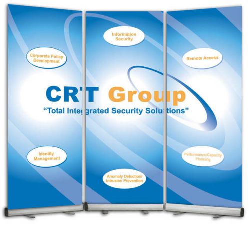 Trade Show Display Backdrop Wall  3 Retractable Banner Stands + Banners &amp; Design