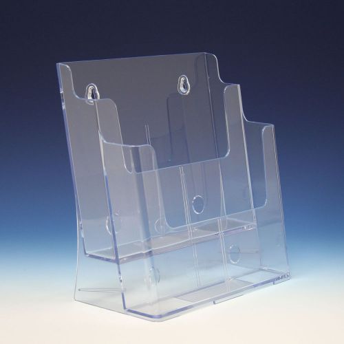 2 pocket plastic brochure holder - holds 8.5 inch wide material - 4 unit case for sale