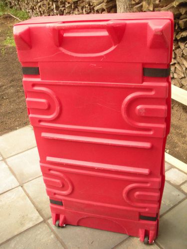Rolling Trade Show Exhibit Shipping Travel Case 50&#034; tall RED SEMA CES