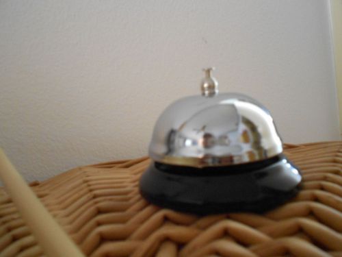 Metal Desktop Call Bell, Black Base, Silver Top, Nice Sound