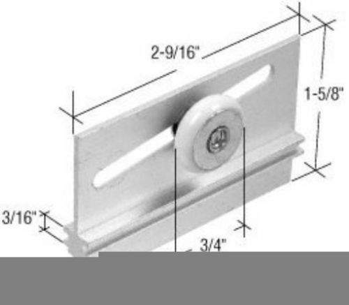 Crl 3/4&#034; oval edge nylon b.b. sliding shower door roller assembly for premiere d for sale