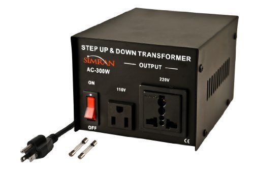 Simran ac-300 step up/down voltage converter transformer 110v/220v - 300 watts for sale