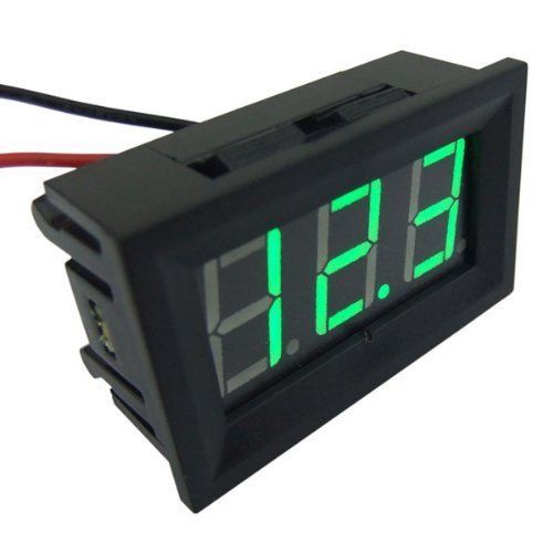 Smakn 2 wire green dc 4.0-30v led panel digital display voltage meter voltmeter for sale