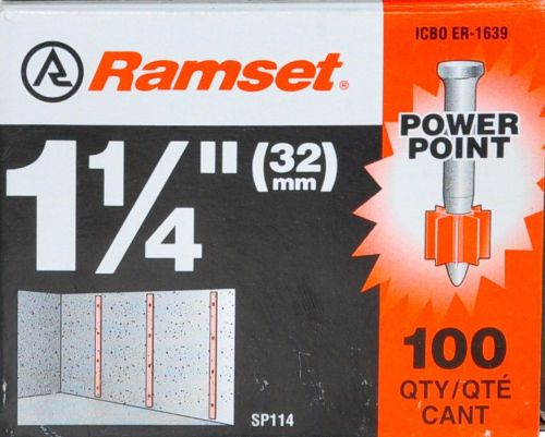 Ramset SP114 Powder Actuated Fastener 1-1/4&#034; PowerPoint Step Shank Pins ( 1000 )