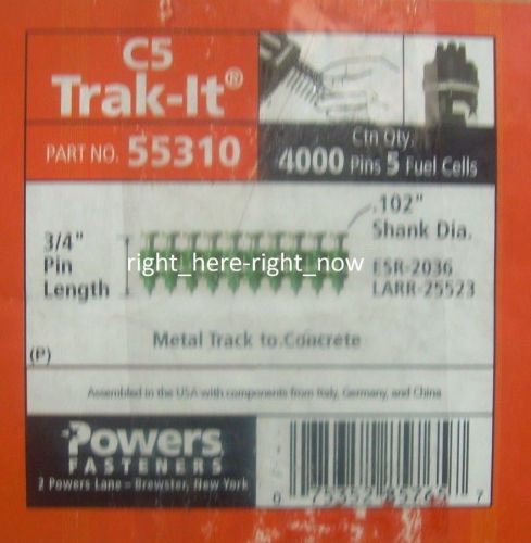 LOOK 4000 Powers Trak-It C5 55310 3/4&#034; 19mm Metal Track to Concrete Pins
