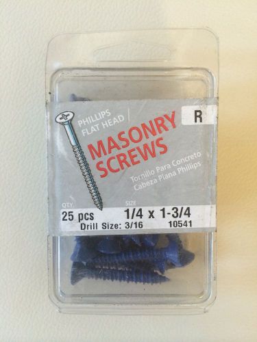 Midwest fastener 10541 1/4&#034; x 1-3/4&#034; phillips flat head concrete screws 25 pack for sale