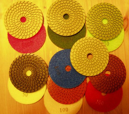 5&#034; diamond polishing pads wet 7 piece set for sale