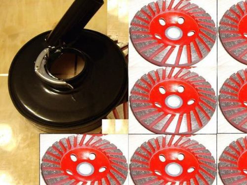 Metal 5&#034; dust shroud for grinders &amp; concrete 15 piece grinding diamond cup wheel for sale
