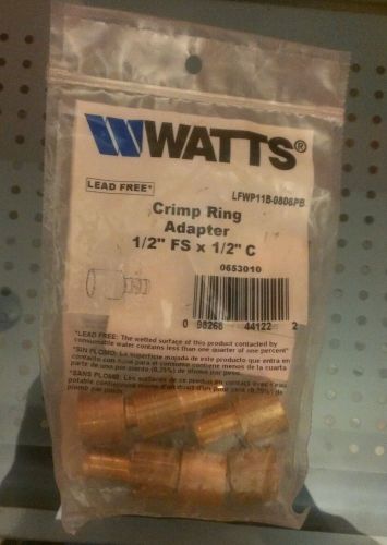 Watts 1/2 copper sweat-1/2&#034; pex adapter, bag 6 pcs