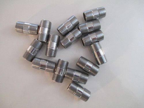 Lot of 15  chrome brass nipples 1 1/2&#034; x 1/2&#034;  chrome pipe npt  new for sale