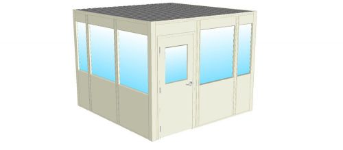 Modular in-plant warehouse office 4 wall 10x10 pre-fab vinyl shipped &amp; installed for sale