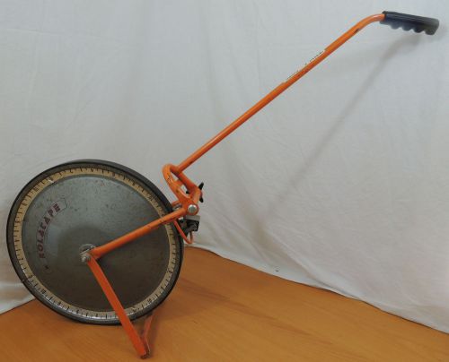 Vintage orange rolatape solid disk measuring wheel 15 1/2&#034; for sale