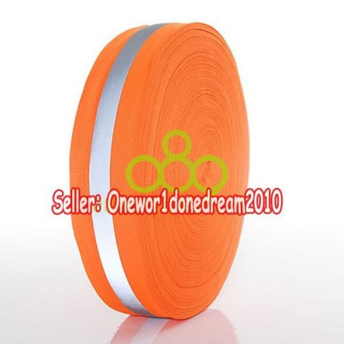 New Reflective Orange Gray Tape  Sew On 1&#034; Trim Fabric Material 6M = 20 Foot