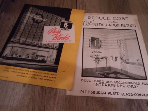 Rare1940 &amp; 1947 pittsburgh corning&amp; pittsburgh plate glass sales brochure &amp; book for sale