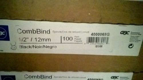 GBC 12mm Binding Spines Black 4000068G Factory Sealed Cases