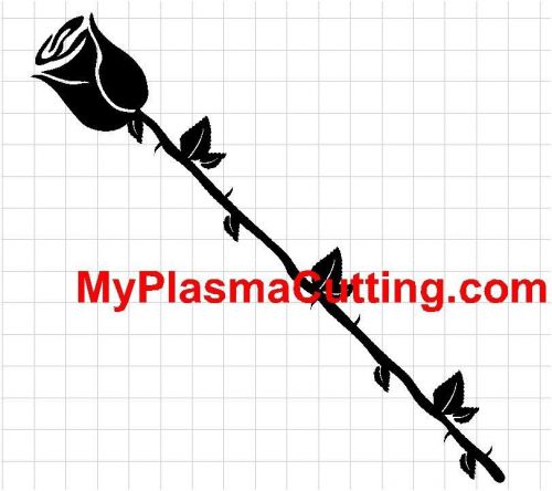 Long Stem rose #2 CNC cutting file .dxf format  clip art