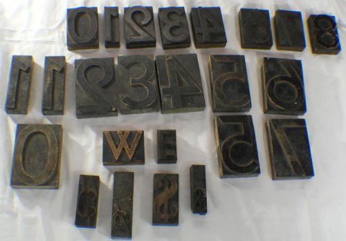 Vintage Letterpress Blocks Lot of 24 With Dollar And Cent Blocks Included!