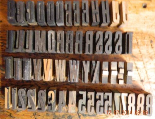 57 Letterpress Wood Type Printer Block 1 3/8&#034; Graphic Artist Numbers Letters