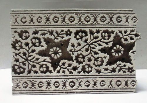 Indian wooden hand carved textile printing fabric block stamp star fish floral for sale