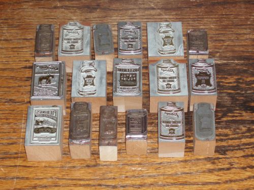 Fiebing&#039;s vintage advertising letterpress printing blocks 17 total blocks * for sale