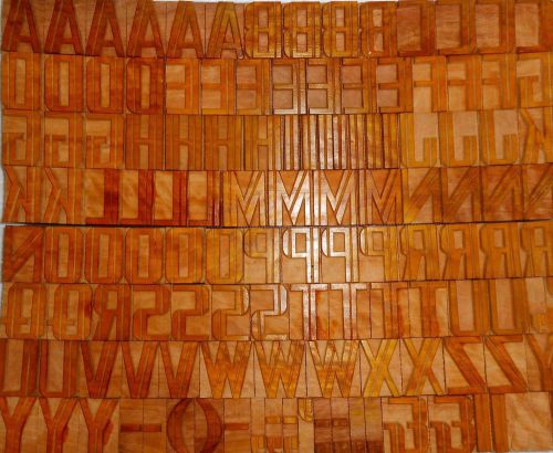 125 piece unique vintage letterpres wood wooden type printing blocks unused m760 for sale