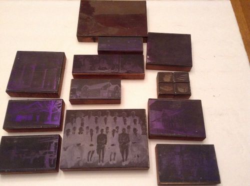 Vintage lot of 15 photo negative printing blocks