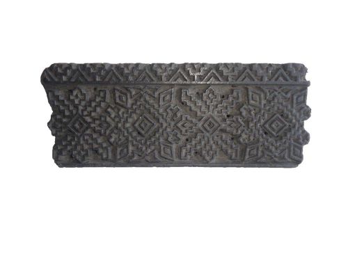 Indian hand carved wooden textile stamp print block used for printing fabrics 23 for sale