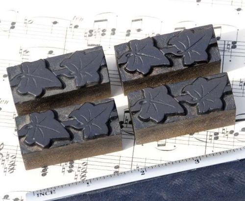 4x ivy wood letterpress ornaments wooden printing blocks type frame line fleuron