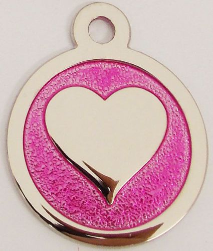 9 die struck pet id key tags 1-1/4&#034; Bone Heart Pawprint Polished Nickel