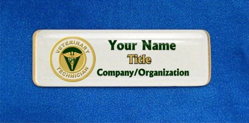 Veterinary Technician Seal Custom Personalized Name Tag Badge ID VT Vet Office